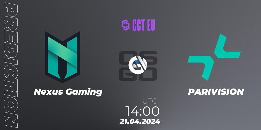 Nexus Gaming - PARIVISION: ennuste. 21.04.24, CS2 (CS:GO), CCT Season 2 Europe Series 1