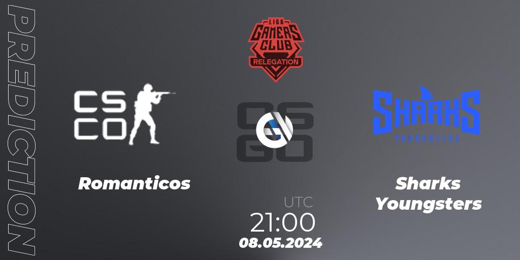 Romanticos - Sharks Youngsters: ennuste. 08.05.2024 at 21:00, Counter-Strike (CS2), Gamers Club Liga Série A Relegation: May 2024