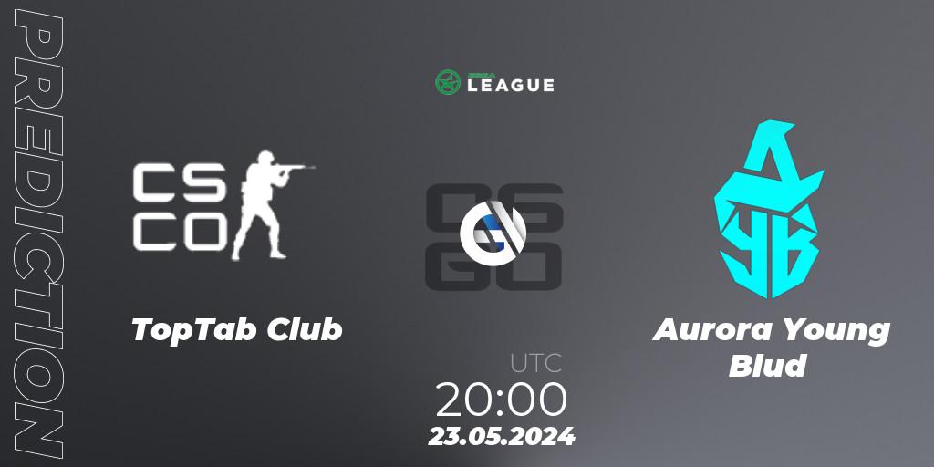 TopTab Club - Aurora Young Blud: ennuste. 23.05.2024 at 20:00, Counter-Strike (CS2), ESEA Season 49: Advanced Division - Europe
