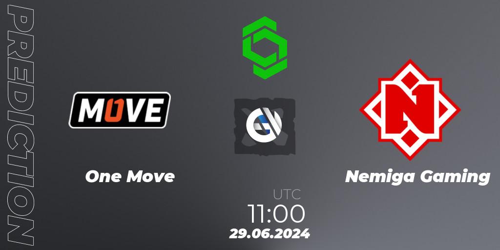 One Move - Nemiga Gaming: ennuste. 29.06.2024 at 11:40, Dota 2, CCT Dota 2 Series 1