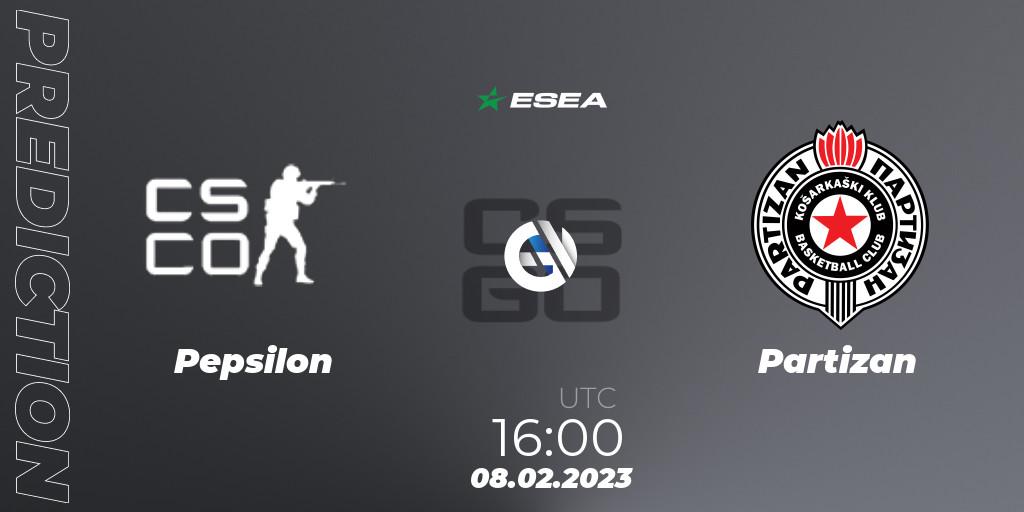 Pepsilon - Partizan: ennuste. 08.02.23, CS2 (CS:GO), ESEA Season 44: Advanced Division - Europe