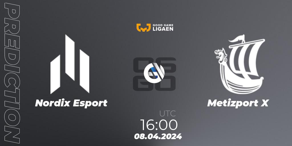 Nordix Esport - Metizport X: ennuste. 10.04.2024 at 16:00, Counter-Strike (CS2), Good Game-ligaen Spring 2024