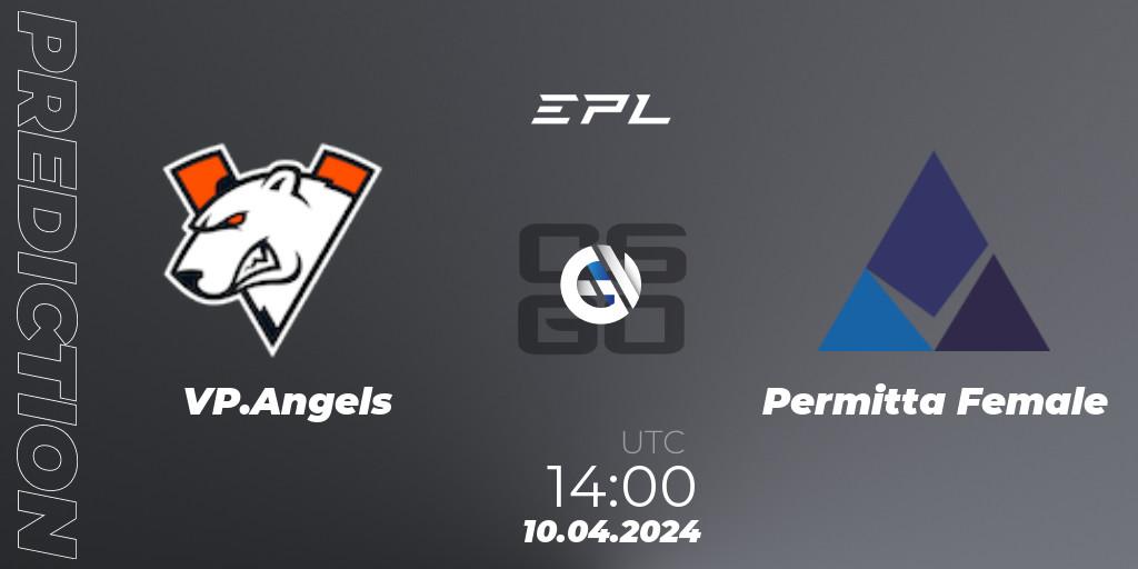 VP.Angels - Permitta Female: ennuste. 10.04.2024 at 14:00, Counter-Strike (CS2), European Pro League Female Season 1