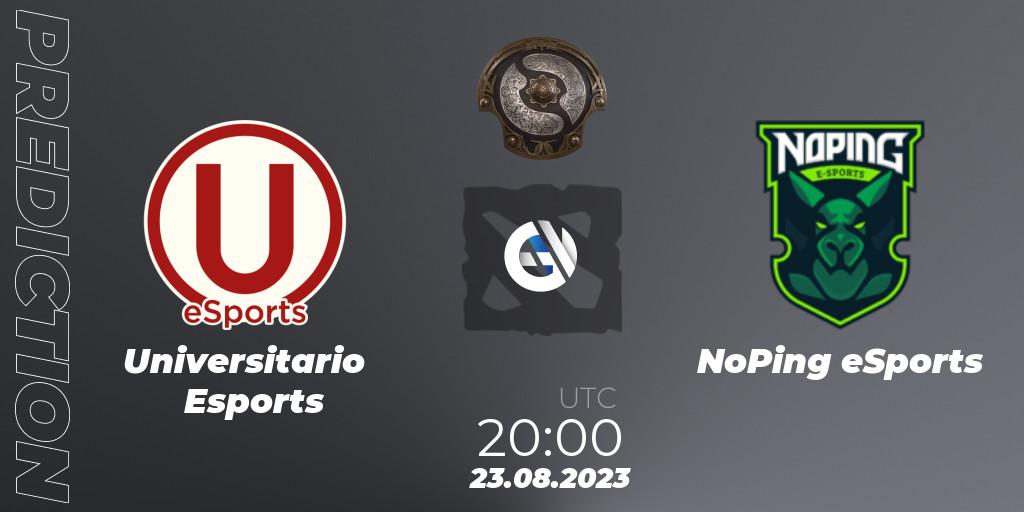 Universitario Esports - NoPing eSports: ennuste. 23.08.2023 at 20:53, Dota 2, The International 2023 - South America Qualifier