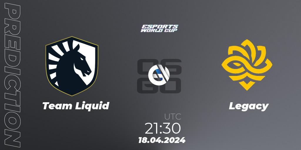Team Liquid - Legacy: ennuste. 18.04.24, CS2 (CS:GO), Esports World Cup 2024: North American Closed Qualifier