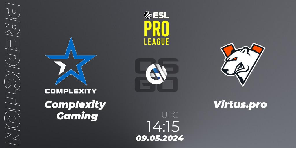 Complexity Gaming - Virtus.pro: ennuste. 09.05.2024 at 14:15, Counter-Strike (CS2), ESL Pro League Season 19