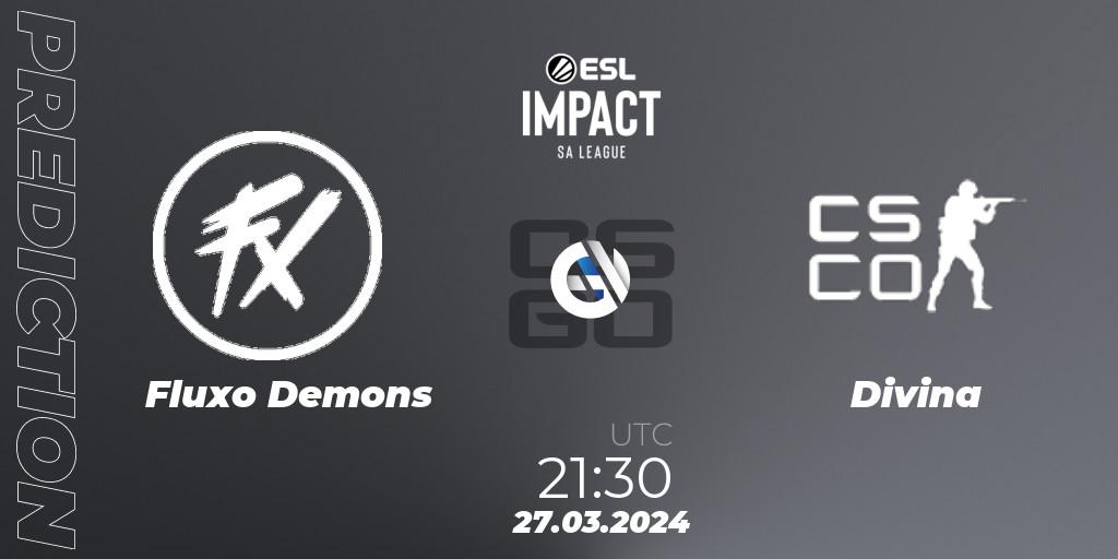 Fluxo Demons - Divina: ennuste. 27.03.2024 at 21:30, Counter-Strike (CS2), ESL Impact League Season 5: South America
