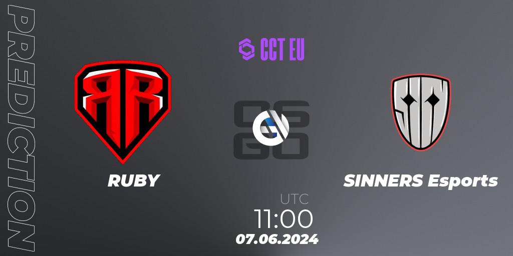 RUBY - SINNERS Esports: ennuste. 07.06.2024 at 11:00, Counter-Strike (CS2), CCT Season 2 Europe Series 5
