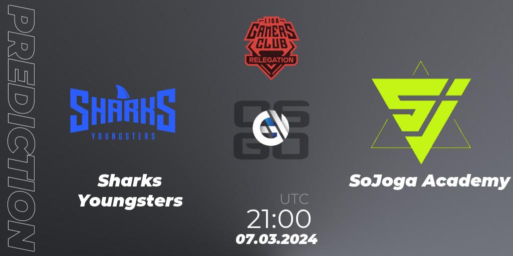 Sharks Youngsters - SoJoga Academy: ennuste. 07.03.2024 at 21:00, Counter-Strike (CS2), Gamers Club Liga Série A Relegation: March 2024