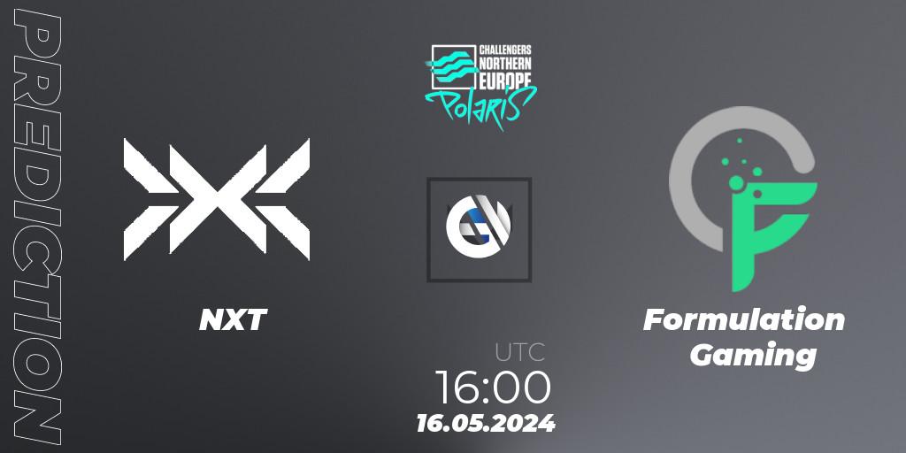 NXT - Formulation Gaming: ennuste. 16.05.2024 at 16:00, VALORANT, VALORANT Challengers 2024 Northern Europe: Polaris Split 2