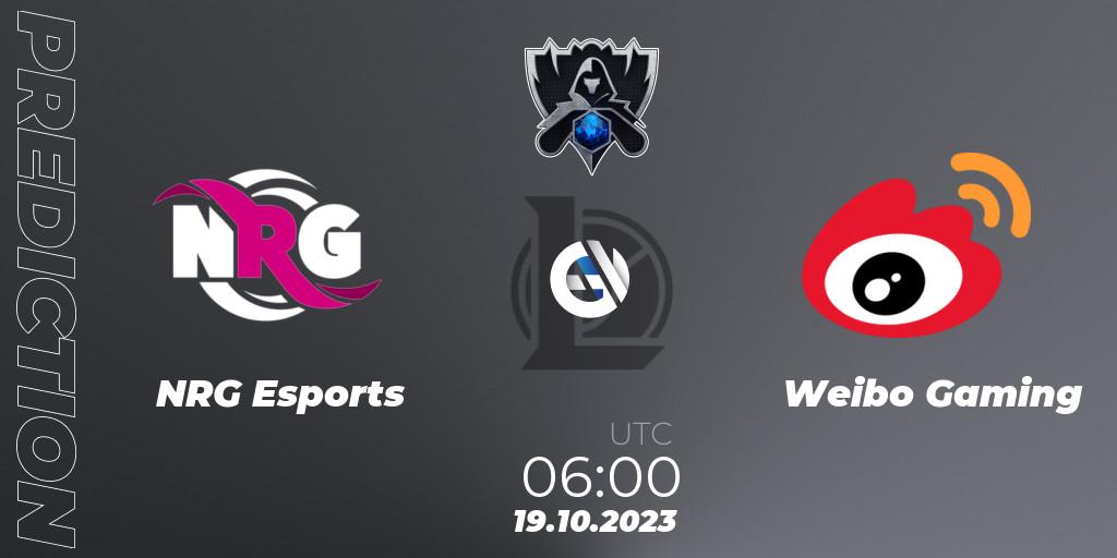 NRG Esports - Weibo Gaming: ennuste. 19.10.23, LoL, Worlds 2023 LoL - Group Stage