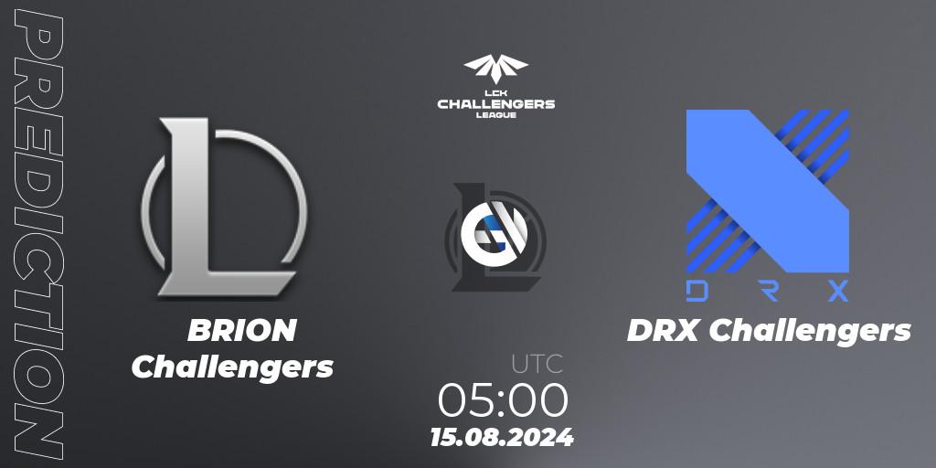 BRION Challengers - DRX Challengers: ennuste. 15.08.2024 at 05:00, LoL, LCK Challengers League 2024 Summer - Group Stage
