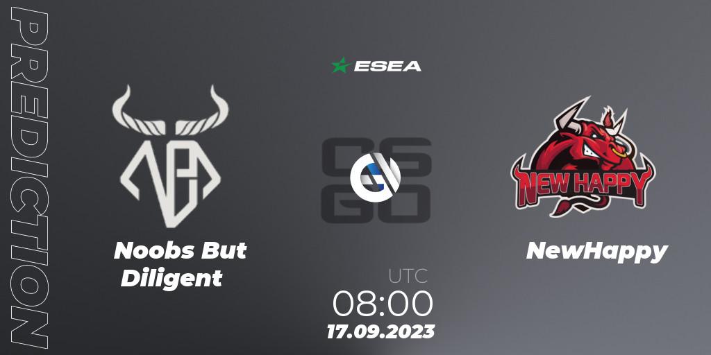 Noobs But Diligent - NewHappy: ennuste. 17.09.2023 at 08:00, Counter-Strike (CS2), ESEA Cash Cup: Asia - Summer 2023 #1