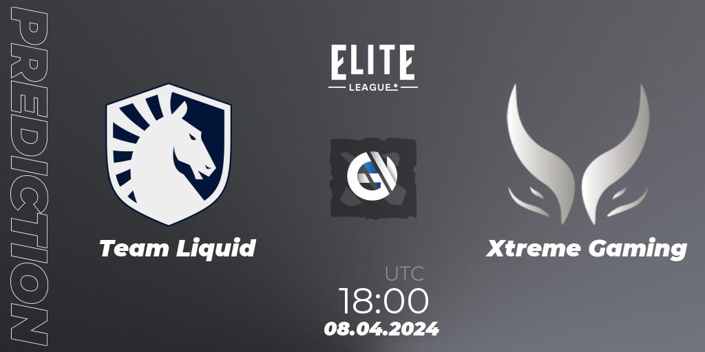 Team Liquid - Xtreme Gaming: ennuste. 08.04.2024 at 18:19, Dota 2, Elite League: Round-Robin Stage