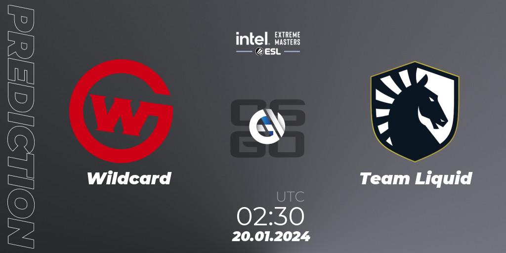Wildcard - Team Liquid: ennuste. 20.01.2024 at 02:30, Counter-Strike (CS2), Intel Extreme Masters China 2024: North American Closed Qualifier