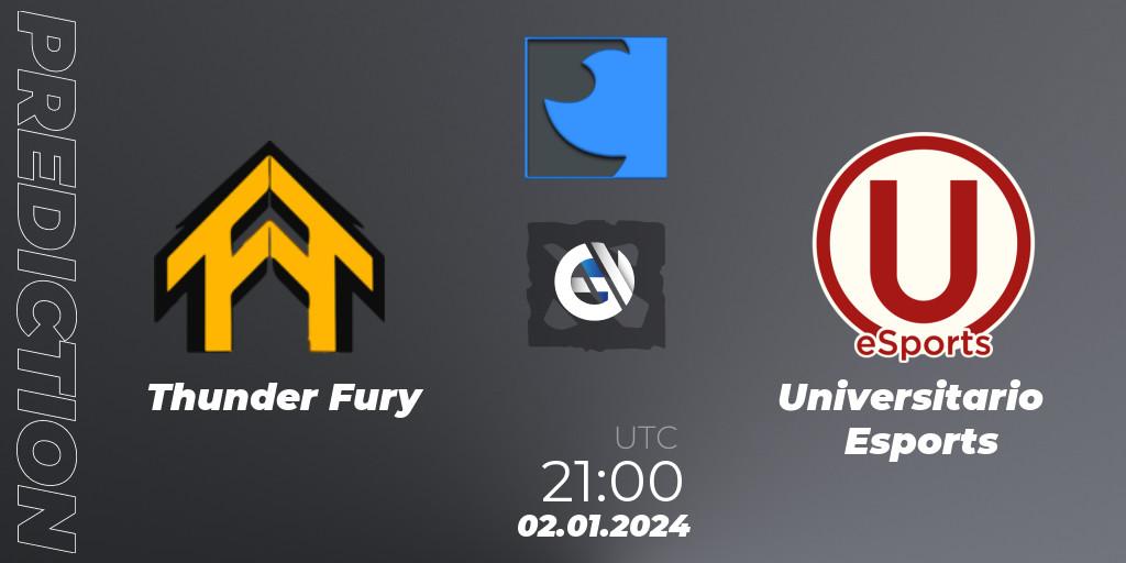 Thunder Fury - Universitario Esports: ennuste. 02.01.2024 at 21:00, Dota 2, FastInvitational DotaPRO Season 2