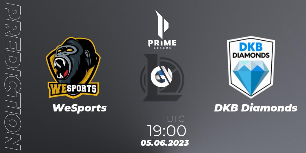 WeSports - DKB Diamonds: ennuste. 05.06.2023 at 19:00, LoL, Prime League 2nd Division Summer 2023