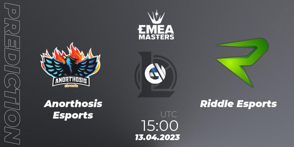 Anorthosis Esports - Riddle Esports: ennuste. 13.04.23, LoL, EMEA Masters Spring 2023 - Group Stage