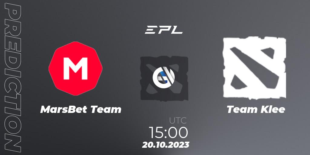 MarsBet Team - Team Klee: ennuste. 20.10.2023 at 15:00, Dota 2, European Pro League Season 13