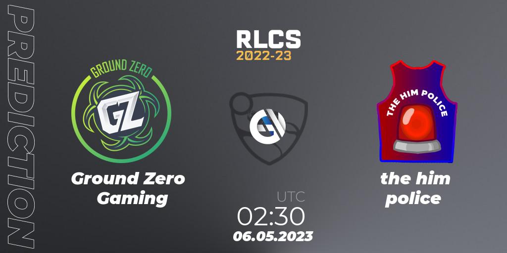Ground Zero Gaming - the him police: ennuste. 06.05.2023 at 02:30, Rocket League, RLCS 2022-23 - Spring: Oceania Regional 1 - Spring Open