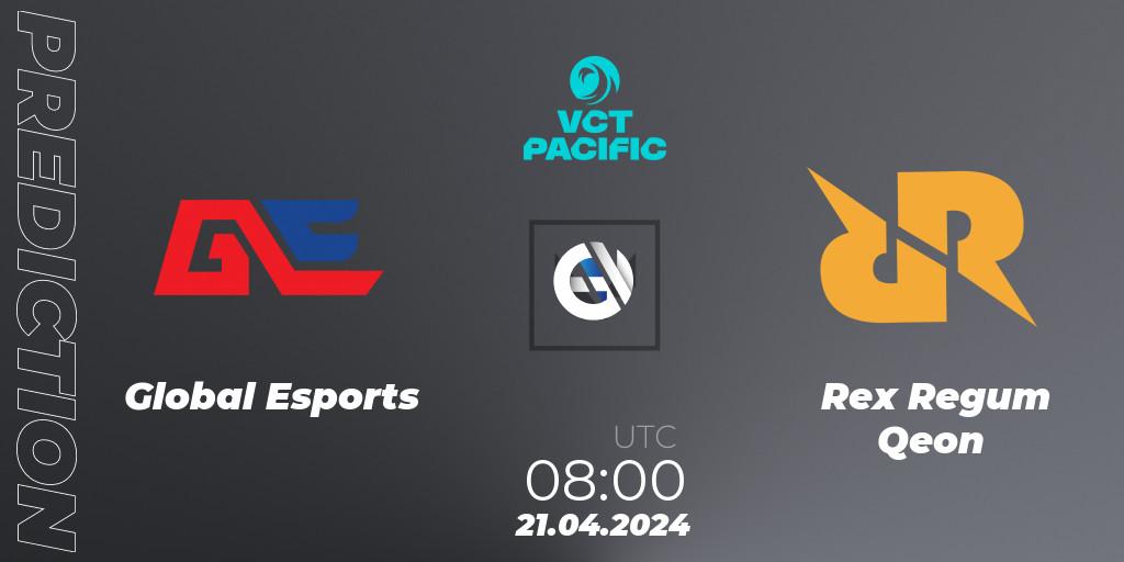 Global Esports - Rex Regum Qeon: ennuste. 21.04.24, VALORANT, VALORANT Champions Tour 2024: Pacific League - Stage 1 - Group Stage