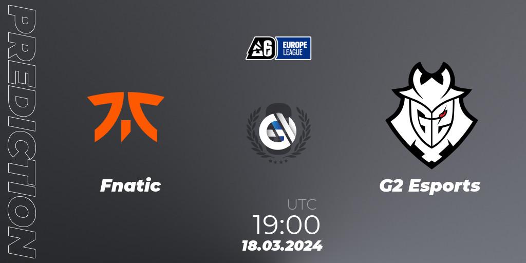 Fnatic - G2 Esports: ennuste. 18.03.24, Rainbow Six, Europe League 2024 - Stage 1