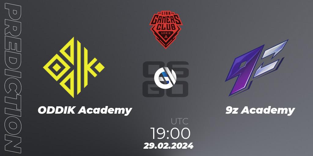 ODDIK Academy - 9z Academy: ennuste. 29.02.24, CS2 (CS:GO), Gamers Club Liga Série A: February 2024