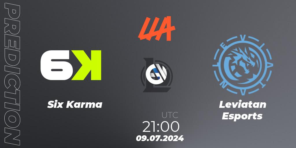 Six Karma - Leviatan Esports: ennuste. 09.07.2024 at 21:00, LoL, LLA Closing 2024 - Group Stage