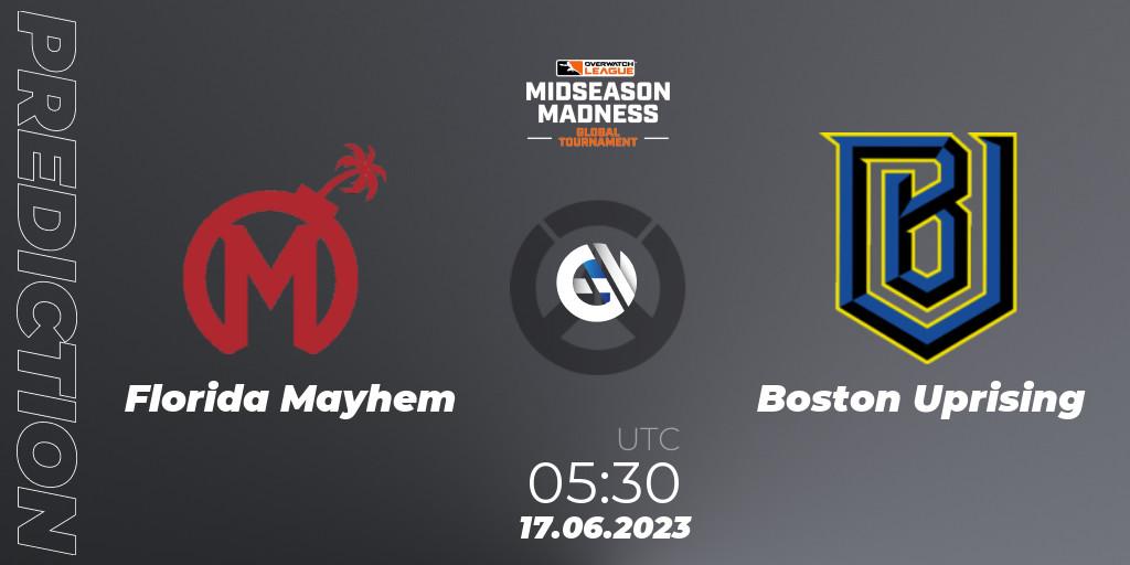 Florida Mayhem - Boston Uprising: ennuste. 17.06.23, Overwatch, Overwatch League 2023 - Midseason Madness