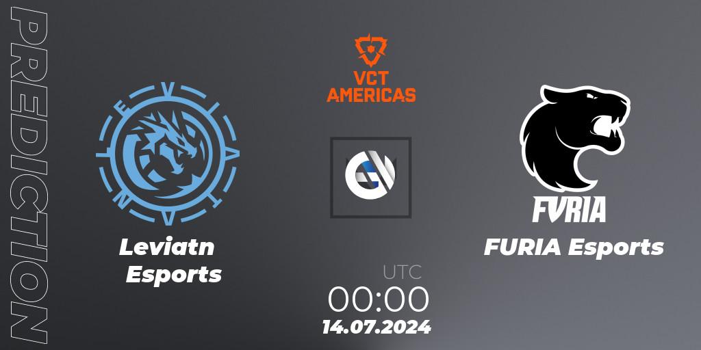 Leviatán Esports - FURIA Esports: ennuste. 14.07.2024 at 00:00, VALORANT, VALORANT Champions Tour 2024: Americas League - Stage 2 - Group Stage