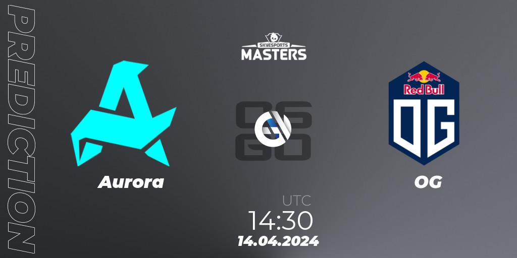 Aurora - OG: ennuste. 14.04.24, CS2 (CS:GO), Skyesports Masters 2024