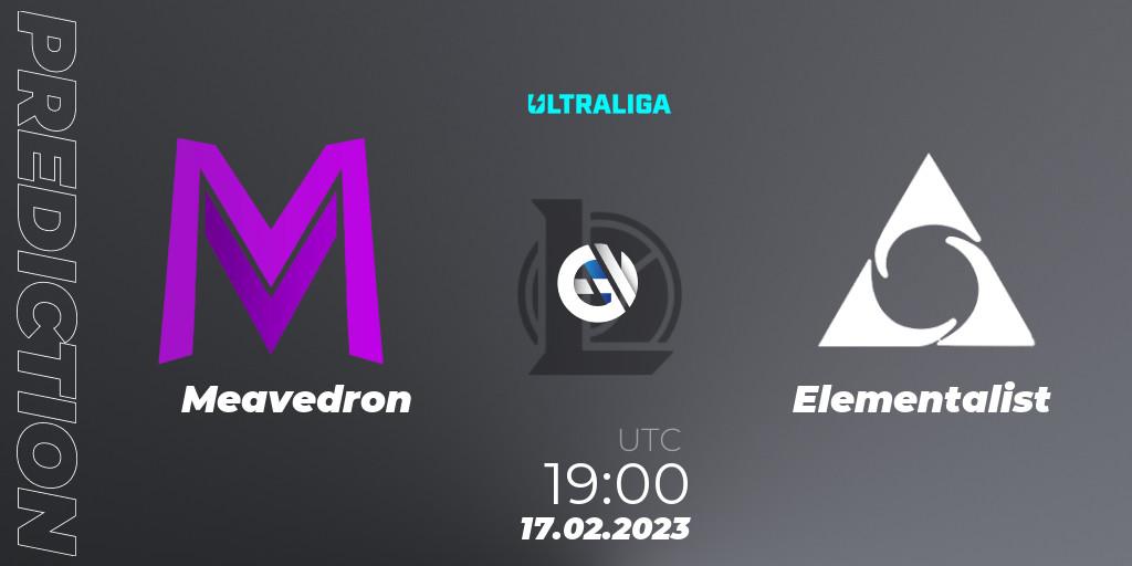 Meavedron - Elementalist: ennuste. 17.02.2023 at 19:00, LoL, Ultraliga 2nd Division Season 6