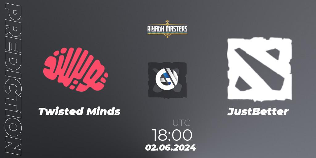 Twisted Minds - JustBetter: ennuste. 02.06.2024 at 18:00, Dota 2, Riyadh Masters 2024: Western Europe Closed Qualifier