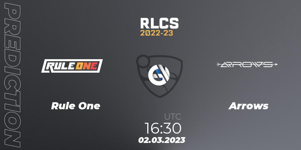 Rule One - Arrows: ennuste. 02.03.2023 at 16:30, Rocket League, RLCS 2022-23 - Winter: Middle East and North Africa Regional 3 - Winter Invitational