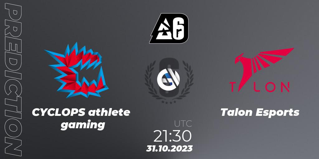 CYCLOPS athlete gaming - Talon Esports: ennuste. 31.10.23, Rainbow Six, BLAST Major USA 2023