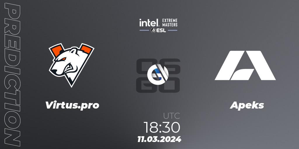 Virtus.pro - Apeks: ennuste. 11.03.24, CS2 (CS:GO), Intel Extreme Masters Dallas 2024: European Closed Qualifier