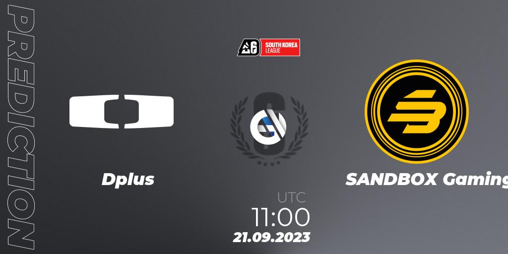 Dplus - SANDBOX Gaming: ennuste. 21.09.2023 at 11:00, Rainbow Six, South Korea League 2023 - Stage 2