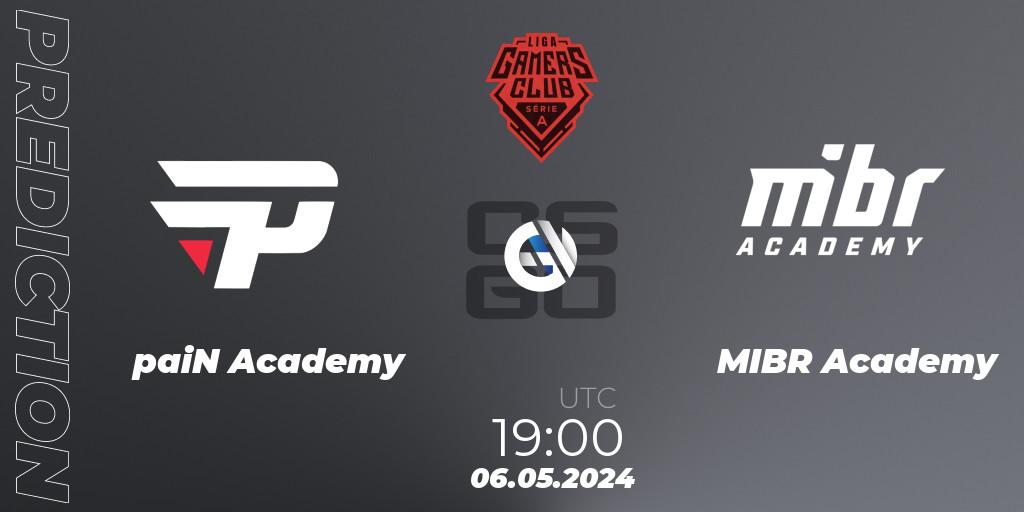 paiN Academy - MIBR Academy: ennuste. 06.05.2024 at 19:00, Counter-Strike (CS2), Gamers Club Liga Série A: April 2024