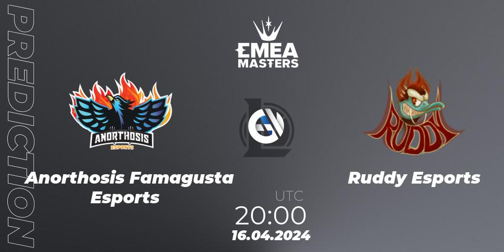 Anorthosis Famagusta Esports - Ruddy Esports: ennuste. 16.04.2024 at 20:00, LoL, EMEA Masters Spring 2024 - Play-In