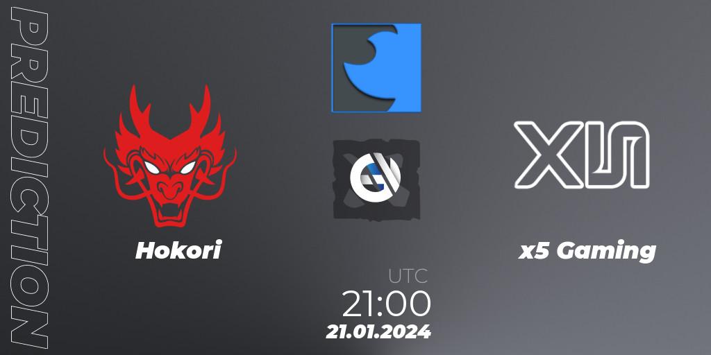 Hokori - x5 Gaming: ennuste. 21.01.2024 at 21:05, Dota 2, FastInvitational DotaPRO Season 2