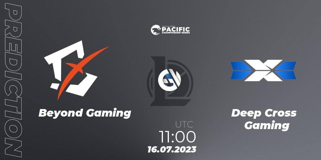 Beyond Gaming - Deep Cross Gaming: ennuste. 16.07.2023 at 11:00, LoL, PACIFIC Championship series Group Stage