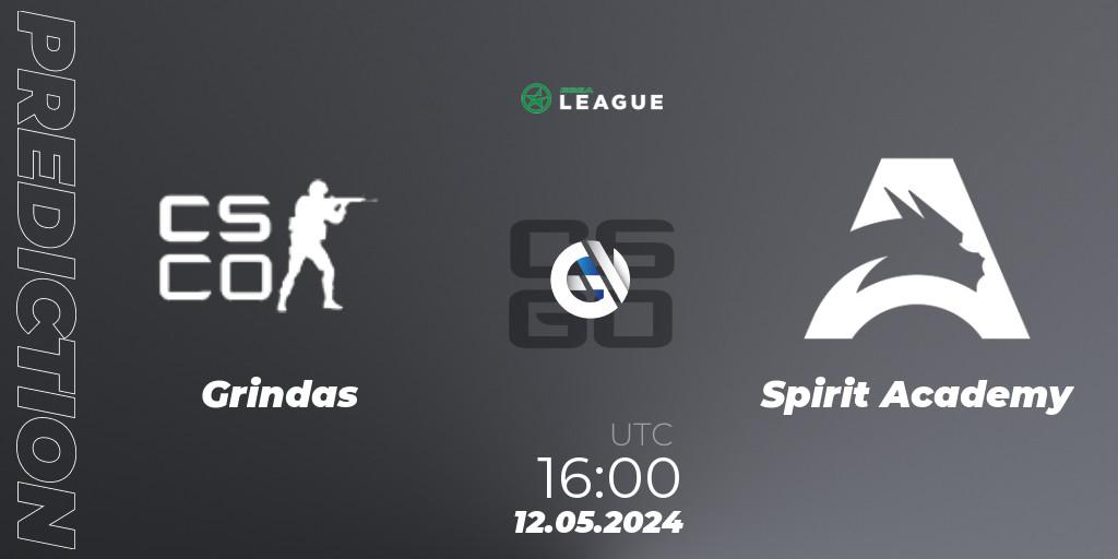 Grindas - Spirit Academy: ennuste. 12.05.2024 at 16:00, Counter-Strike (CS2), ESEA Season 49: Advanced Division - Europe
