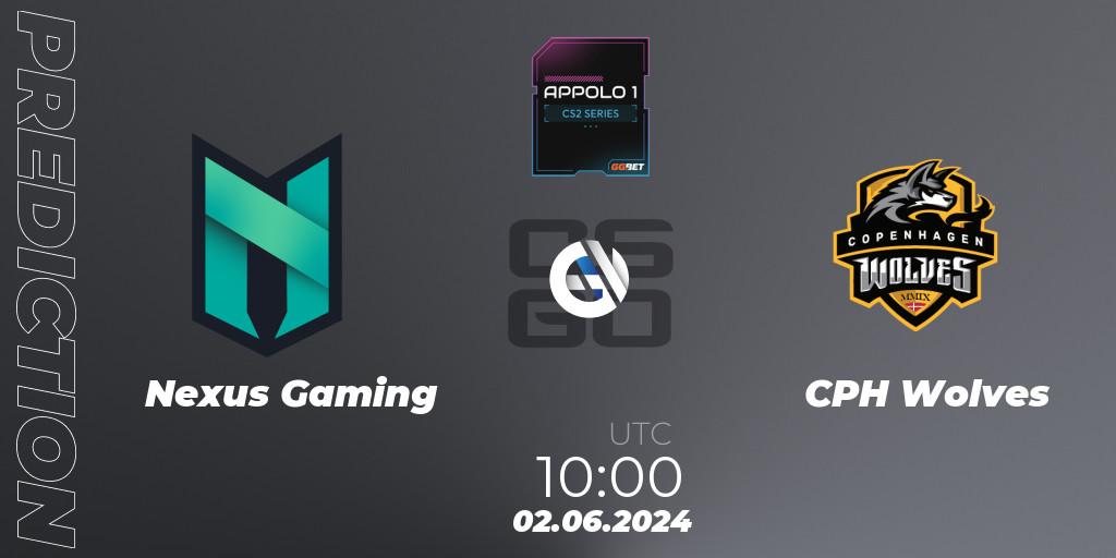 Nexus Gaming - CPH Wolves: ennuste. 02.06.2024 at 10:00, Counter-Strike (CS2), Appolo1 Series: Phase 2