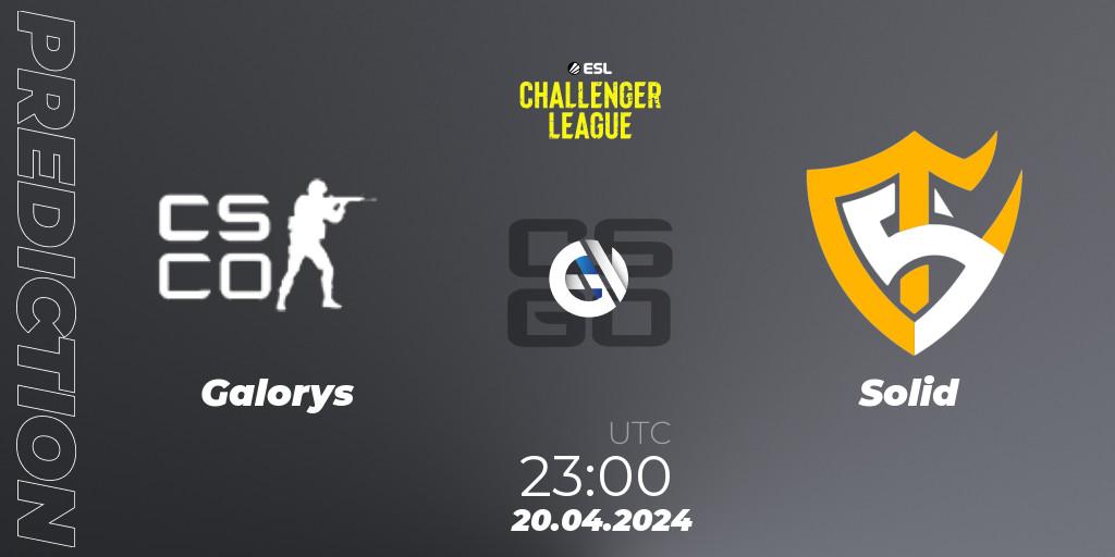 Galorys - Solid: ennuste. 20.04.2024 at 23:00, Counter-Strike (CS2), ESL Challenger League Season 47: South America