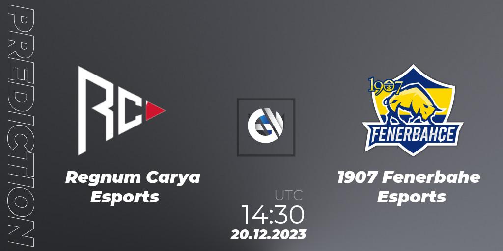 Regnum Carya Esports - 1907 Fenerbahçe Esports: ennuste. 20.12.2023 at 14:30, VALORANT, Open Fire All Stars 2023