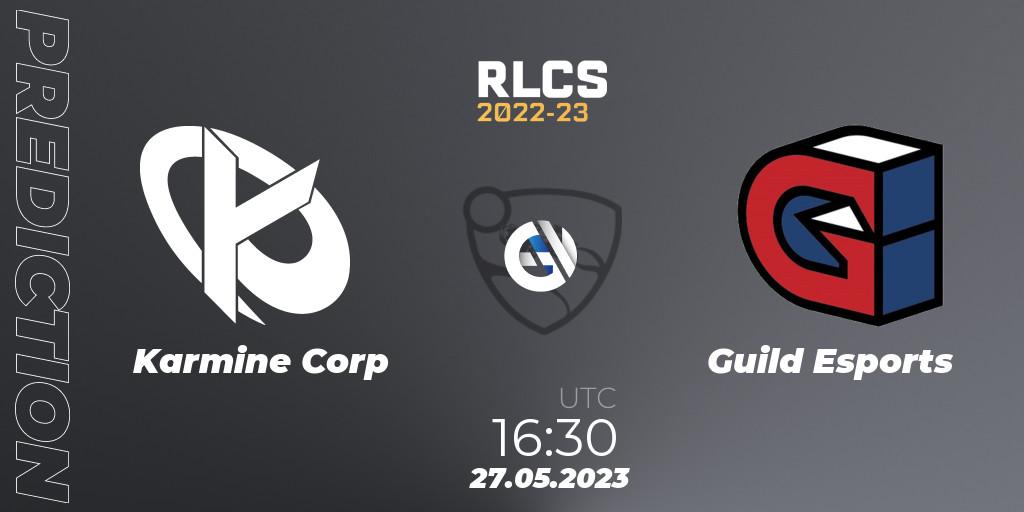 Karmine Corp - Guild Esports: ennuste. 27.05.2023 at 16:35, Rocket League, RLCS 2022-23 - Spring: Europe Regional 2 - Spring Cup