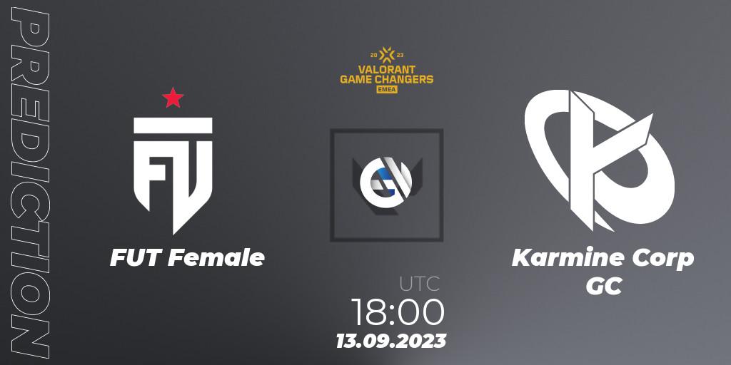 FUT Female - Karmine Corp GC: ennuste. 13.09.2023 at 18:00, VALORANT, VCT 2023: Game Changers EMEA Stage 3 - Group Stage
