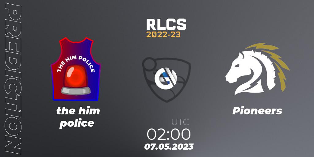 the him police - Pioneers: ennuste. 07.05.2023 at 02:00, Rocket League, RLCS 2022-23 - Spring: Oceania Regional 1 - Spring Open