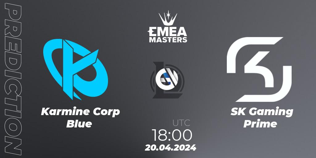 Karmine Corp Blue - SK Gaming Prime: ennuste. 20.04.24, LoL, EMEA Masters Spring 2024 - Group Stage