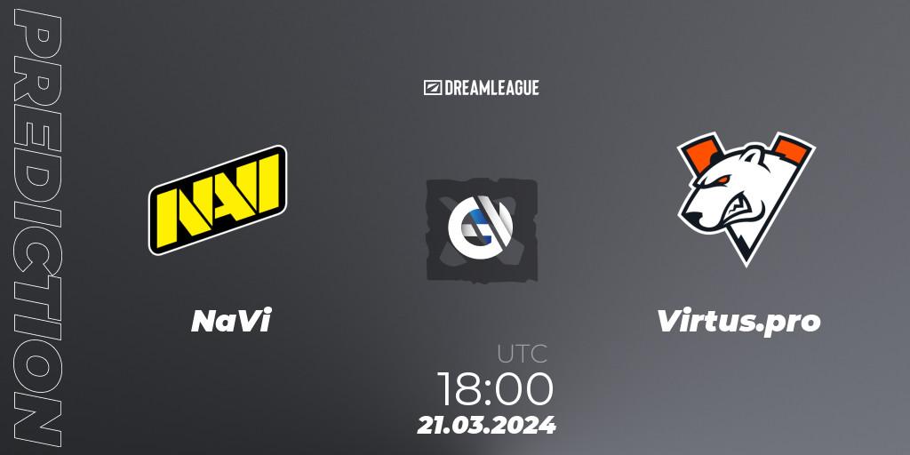 NaVi - Virtus.pro: ennuste. 21.03.24, Dota 2, DreamLeague Season 23: Eastern Europe Closed Qualifier